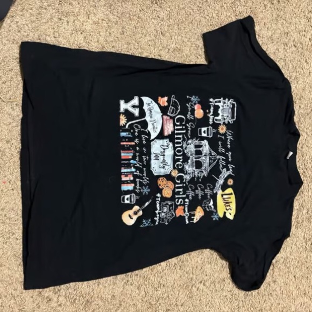 Kids Black Graphic T-Shirt